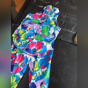VINTAGE - Colorful Floral Two-Piece Set